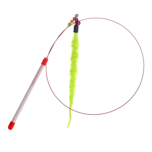 Interactive Cat Feather Toys Cat Wand Toy Feathers Teaser with Mini Bell for Indoor Cats Kitten Play Chase Exercise