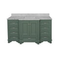 thumbnail image 2 of Nantucket 60" Single Bathroom Vanity with Sage Green Cabinet and Carrara Marble Top, 2 of 6