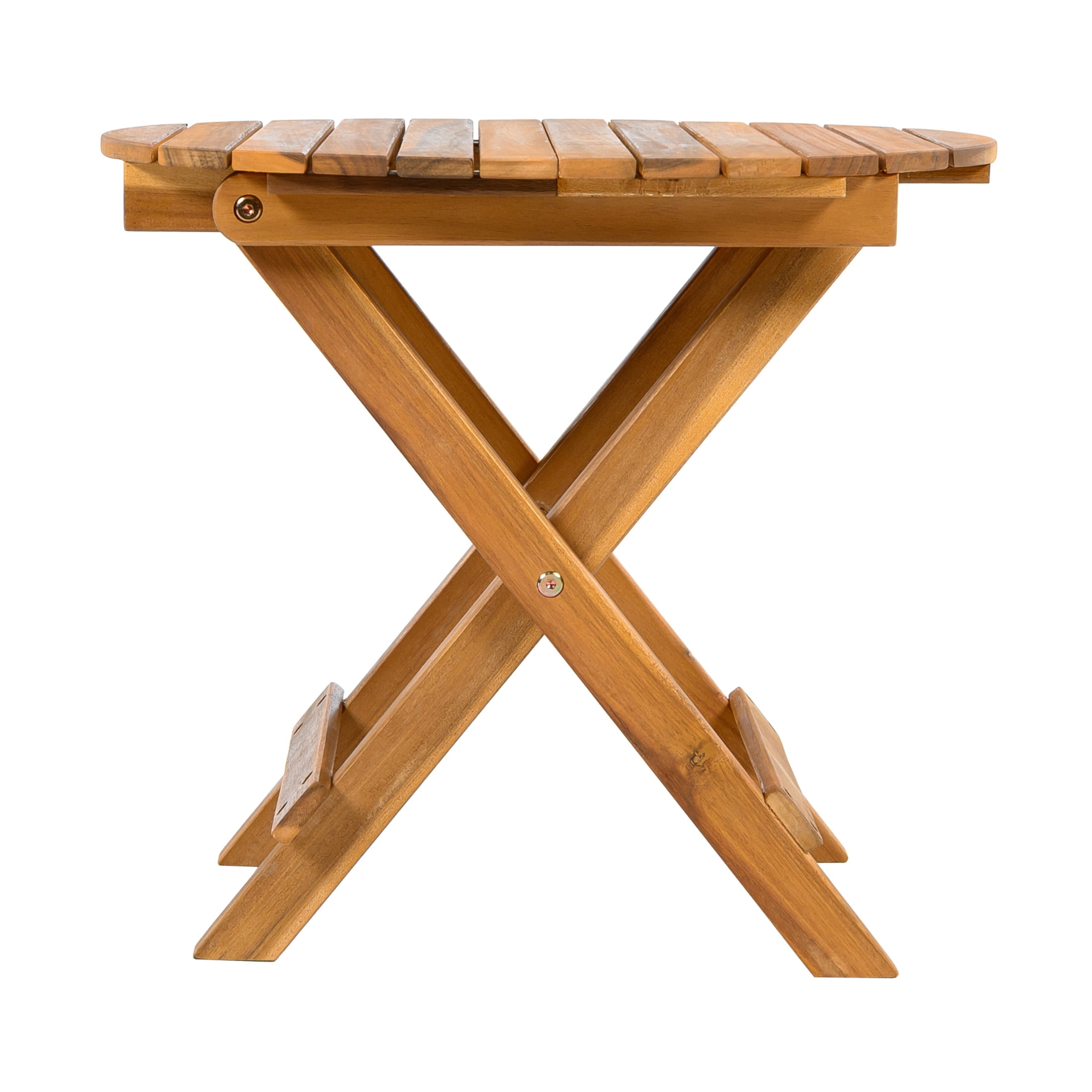 Christopher Knight Home 17.75" Outdoor Foldable Wood End Table, Portable Space-Saving Side Table, Teak