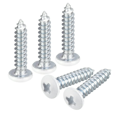 

ST2.5x12mm White Screws Self Tapping Screws 100 Pack Pan Head Phillips Wood Screws for Woodworking