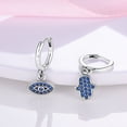 thumbnail image 3 of NARMO Original Devil's Eye 925 Sterling Silver Hoop Earrings AAA CZ for Women Jewelry Gift, 3 of 5