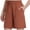 Watermelon Red, variant on Hurxie Women's Linen Shorts Elastic High Waist Bermuda Wide Leg Summer Casual Lounge Short with Pockets Black,M