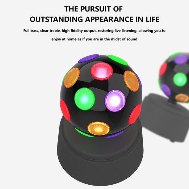 Vikakiooze 360 Degree Rotating Disco Ball Night Light,Disco Lamp LED Stage Flashing Light Projector Powered by USB Cable,Multicolor Strobe Lamp for