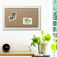 thumbnail image 5 of Linen Bulletin Boards for Walls 18 x 29 inches Wooden Frame, White Pin Board Decorative Cork Board for Office Home Kitchen, Message Notice Vision Board, Wall Organizer Display Board, 5 of 9
