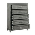 thumbnail image 6 of Garretson Collection Chest with Gray Okume Veneer and Metal Bar Hardware, 6 of 6