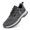 Dark Gray, variant on Men's Lightweight Breathable Outdoor Sneakers - Mid-Top & Camping Shoes with Elastic Lace Closure, Cushioned MD Sole Suitable for, Gym, Casual Wear, Striped/Checkered Athletic Footwear