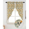 thumbnail image 2 of Swag Curtains, Vintage Flowers Blue Yellow Floral Linen Rod Pocket Kitchen Curtains Valances Tier Curtains Swag Valance Curtains for Bedroom Living Room 36" x 45", 2 Panels, 2 of 6