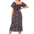 thumbnail image 3 of Vestidos Florales de para Mujer, Estilo Bohemio, Informal, de Verano, con Mangas Abullonadas, Estilo Occidental, MY112 Negro L, 3 of 7