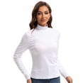 thumbnail image 3 of Women's Turtleneck Long Sleeve Shirts Slim Fitted Lightweight Base Layer Casual Tops, 3 of 6