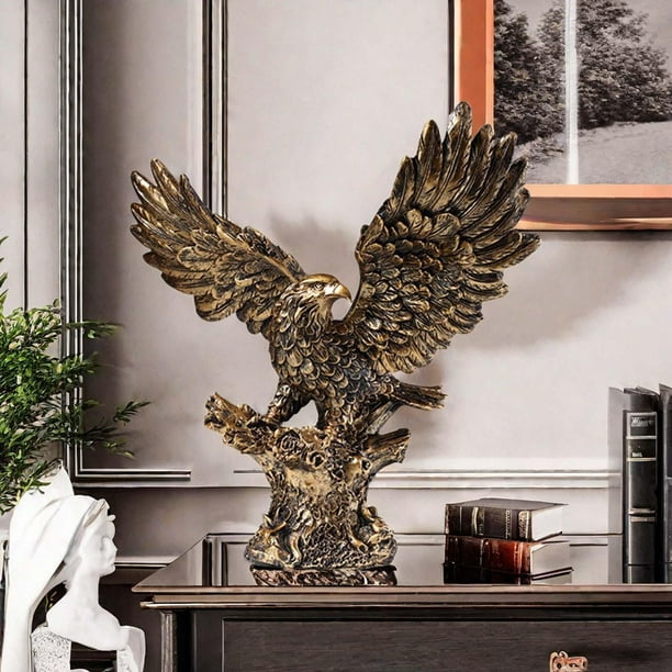 Estatua de águila, estatuilla de águila, simulación de resina coleccionable, escultura de Animal, para Bar, jardín, decoración del hogar Estilo A