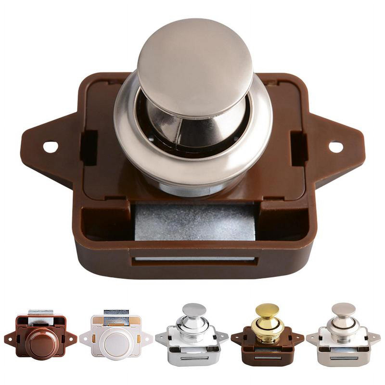 P005PN-Keyless Push Cabinet Locks, Cabinet Door Latches, Keyless Zinc Alloy Knob for Motorhome, Caravan Hurhome