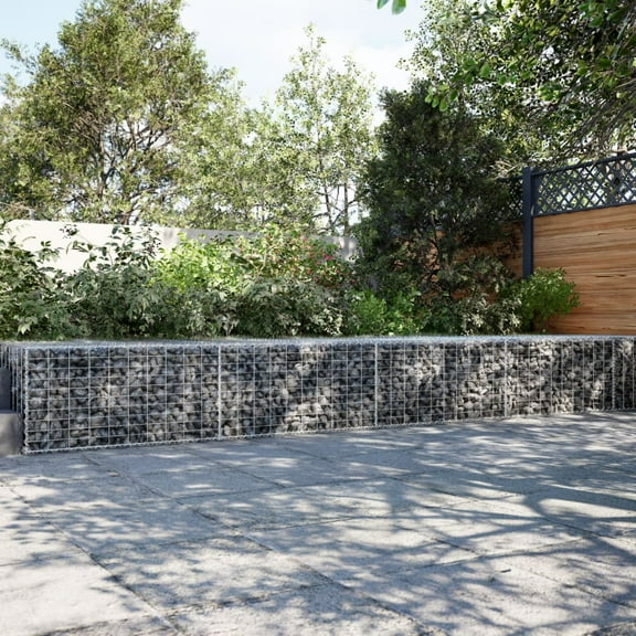 vidaXL Gabion Basket Silver Galvanized iron Large Durable