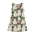 thumbnail image 4 of LTTVQM Girls Easter Dress 2026 Rabbit Egg Print Funny Sleeveless Sundresses Loose Fit Crew Neck Midi Dress Trendy Church Dresses Army Green 5-6 Years, 4 of 6