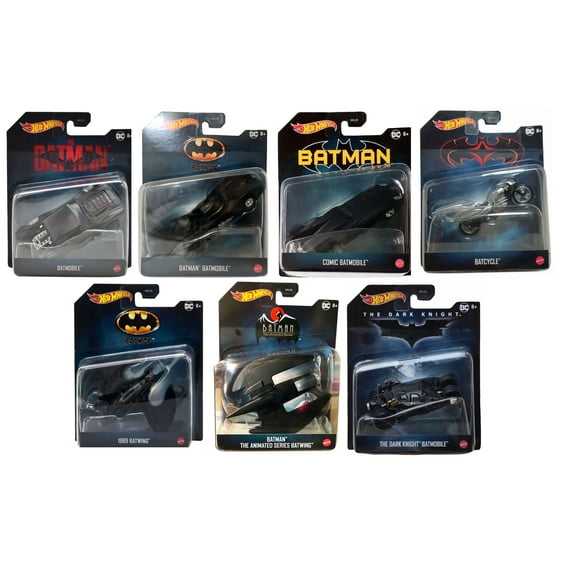 Hot Wheels DC Batman Collectible Die-Cast Vehicles Set, 7 Pack with Batmobile and Batwing, 8  Years DKL20-956P