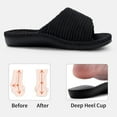 thumbnail image 6 of Litfun Orthotic Slippers for Women Adjustable Corduroy House Slippers Arch Support Slide Slippers, Black, Size 8-8.5, 6 of 8