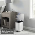 thumbnail image 4 of Bathroom Trash Can with Lid, 1.3 Gallon / 5 Liter Stainless Steel Garbage Can with Removable Liner Bucket, Small Step Wastebasket with Slim Design for Toilet Bedroom Office, White, 4 of 8