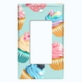 thumbnail image 5 of Metal Light Switch Plate Cover Colorful Doughnut Cupcake Ice Cream Collage Teal CAK044, 5 of 13