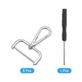thumbnail image 3 of Uxcell 8Pcs Swivel Clasps, 1.5" Detachable Snap Hook with Screwdriver, Silver, 3 of 7