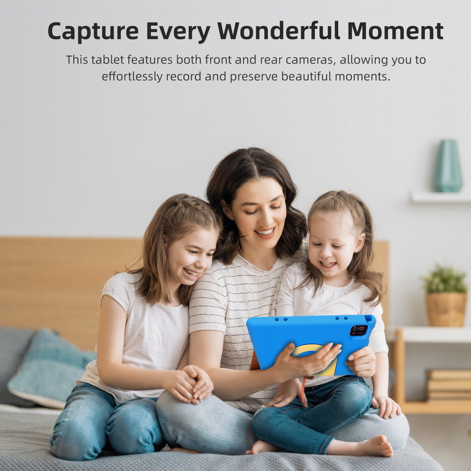 Kids Tablet, 10.1 inch IPS HD Touchscreen Android 14 64 GB Storage, 8GB RAM, Octa Core Tablet for Kid with Kid-Proof Case, Parental Controls, 12-hr Battery, WiFi, GPS – Blue