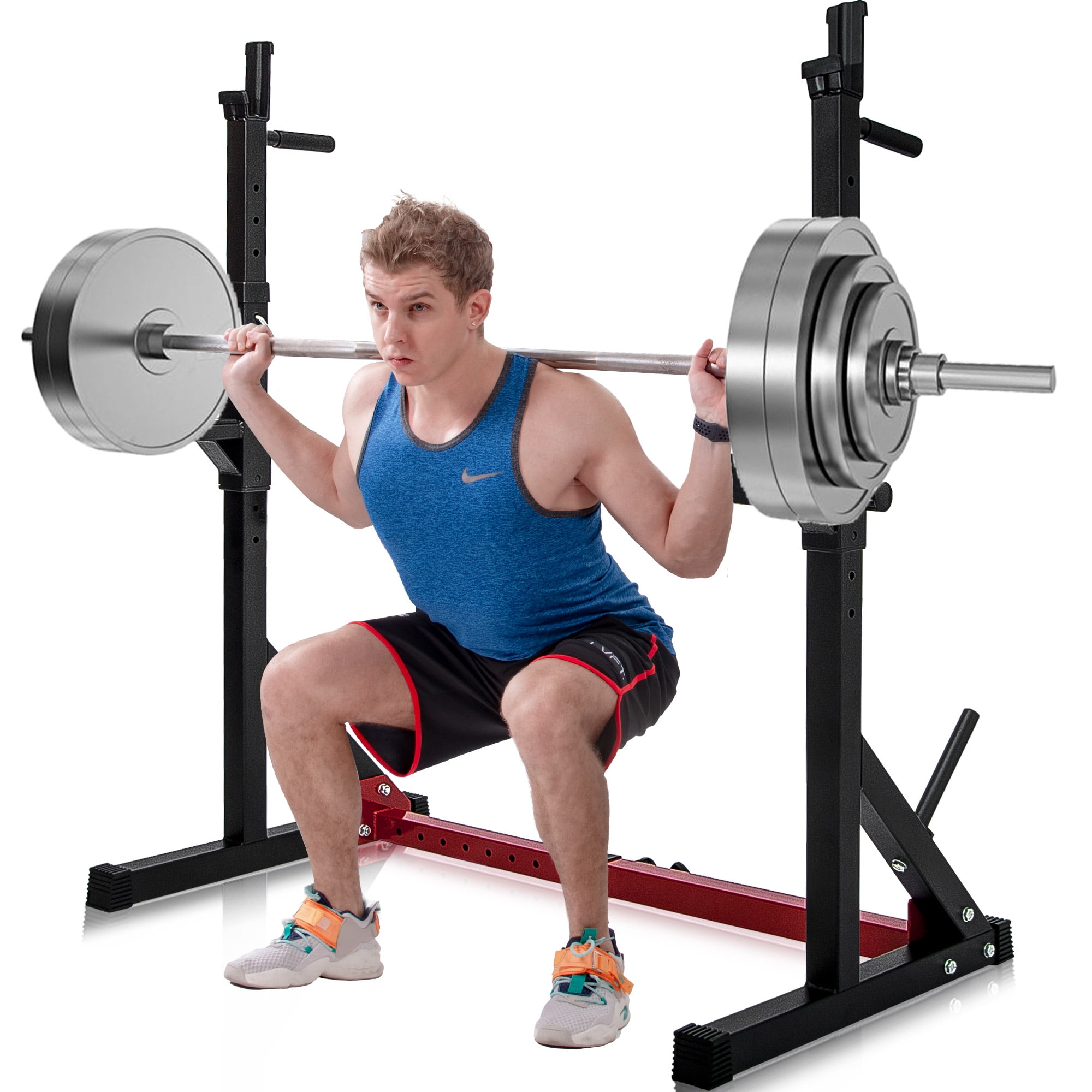 Details about   Squat Rack Multifunction Barbell Bench Press Stand Weight Plate Rack Full Boday