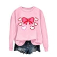 thumbnail image 4 of BEFOKA Shirts For Women Long Sleeve Valentine'S Day Crewneck Sweatshirt Love Heart Printed Casual Blouse Tops Black Going Out Top Pullover Sweatshirts Bow Graphic Tshirts Gifts Tee Tops, 4 of 5