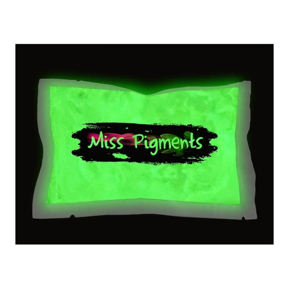 Miss Pigments ULTRA GREEN Glow in The Dark Powder - Glowing Mica Pigment Colorant for Epoxy - Resin - Candle Making - Nail Polish - Non-Toxic