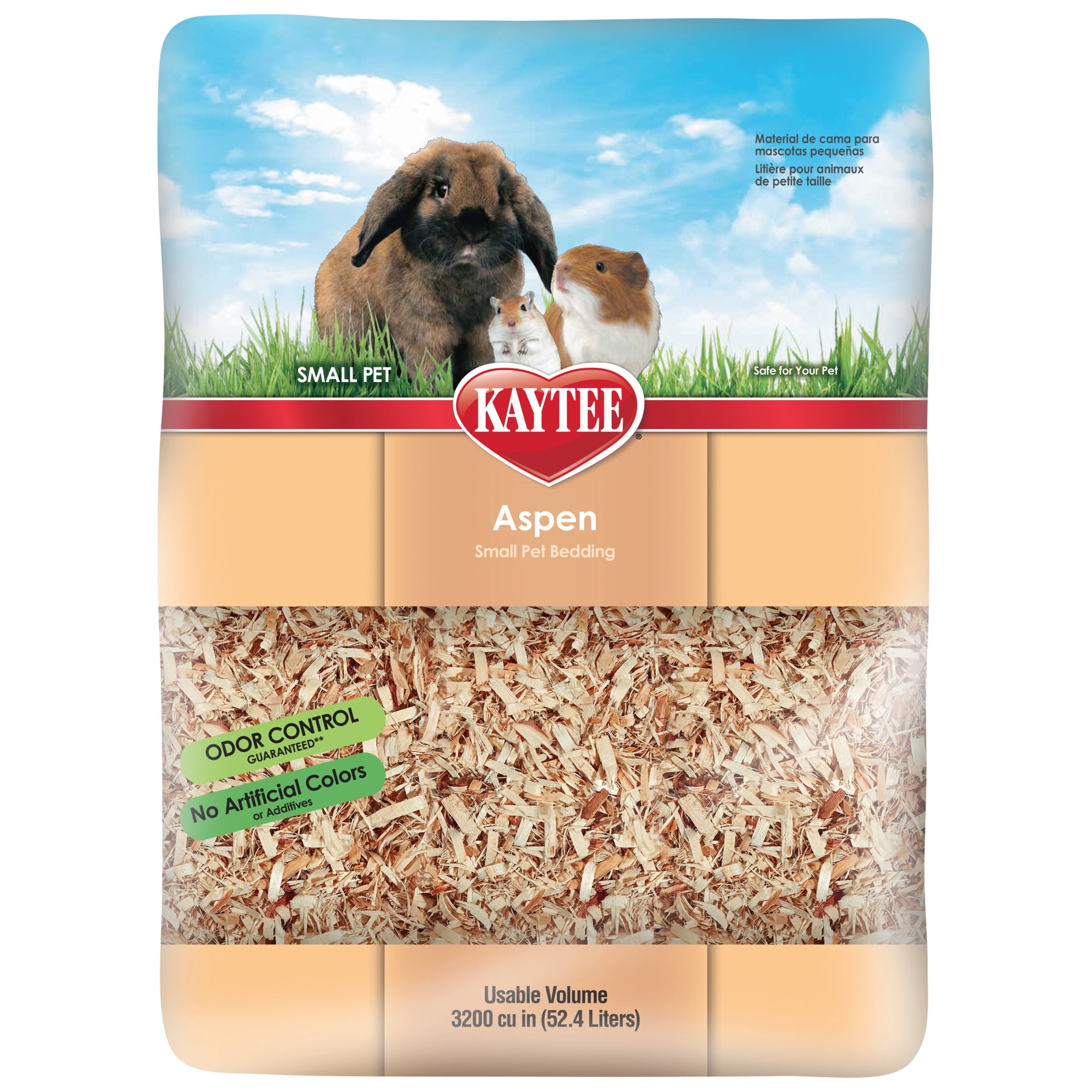 Kaytee Small Animal Hardwood Aspen Bedding For Guinea Pigs, Rabbits, Hamsters, 54.2L