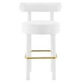 thumbnail image 6 of Bar Stool Chair Barstool, Set of 2, White, Velvet, Pub Cafe Bistro Dining Kitchen Hospitality Restaurant, Modern Contemporary Boutique HB36134, 6 of 11