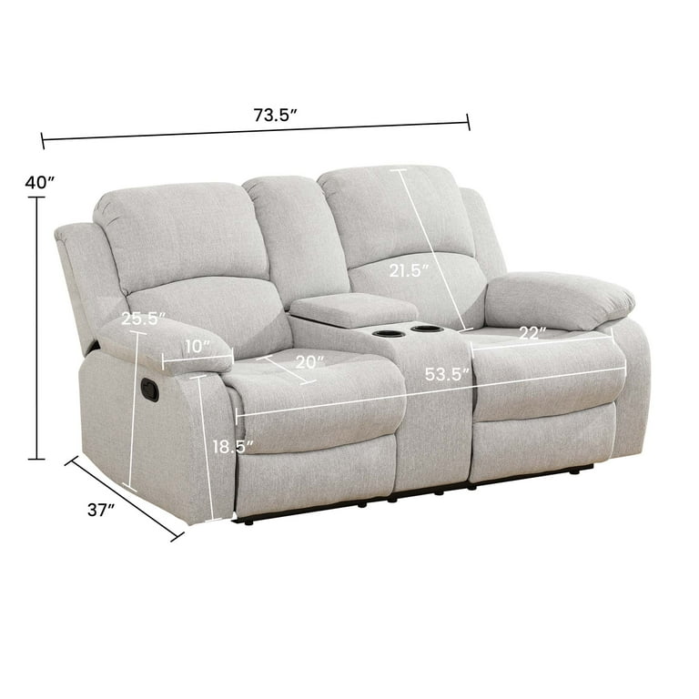 Leather Loveseat Recliner 2-Seater Pushback Recliner Loveseat