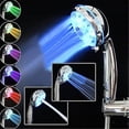 thumbnail image 1 of 3 Mode Adjustable LED Shower Head Temperature Sensor RGB 3 Color Bath Sprinkler, 1 of 12