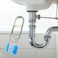 Visland Flexible Drain Brush, Bendable Nylon Cleaner Double Ended Elastic Stainless Steel U Tube