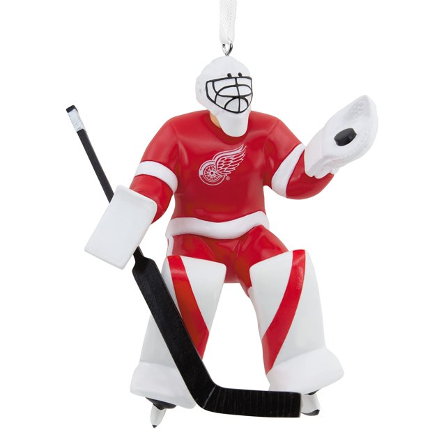 Adorno navideño Hallmark para portero de los Detroit Red Wings de la NHL, 8 x 10 x 4 cm