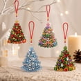thumbnail image 2 of Christmas Halloween DIY Rhinestone Diamond Painting Ornament Set, 4‑Pack Hanging Art Decor for Tree Window, Sparkling Beginner Friendly Holiday Craft Kit (Christmas tree), 2 of 6