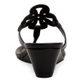 thumbnail image 2 of CHARTER CLUB Womens Black Cutout Medallion T-Strap Penelope Almond Toe Wedge Slip On Thong Sandals 10 M, 2 of 4