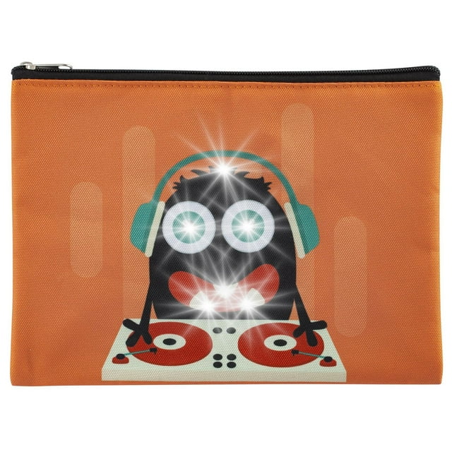 Merangue Trousse à crayons DJ Monstre lumineuse, orange, Paquet de 2