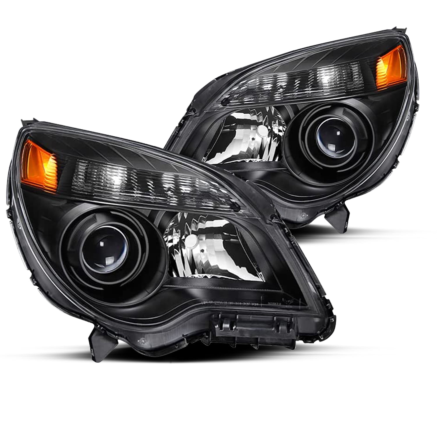Headlights For 2010-2015 Chevy Equinox LS / LT Black Halogen Headlamps With Bulb