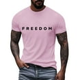 thumbnail image 3 of Freedom Printed Casual T-Shirt for Man Women, Pink, XL, 3 of 5