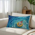 thumbnail image 6 of Funny Art Throw Pillow Covers Summer Gnome Swimming Blue Sea View Oil Painting Decorative Lumbar Pillow Cover Rectangle Cushion Case for Sofa Couch Bed Living Room Bedroom 16 X 24 Inches, 6 of 9