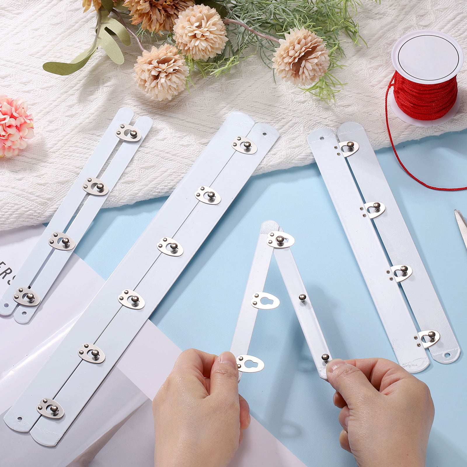 8 Pairs Corset Busk, 9" Metal Spring Steel Boning Support with 5 Buttons 0.5 Width