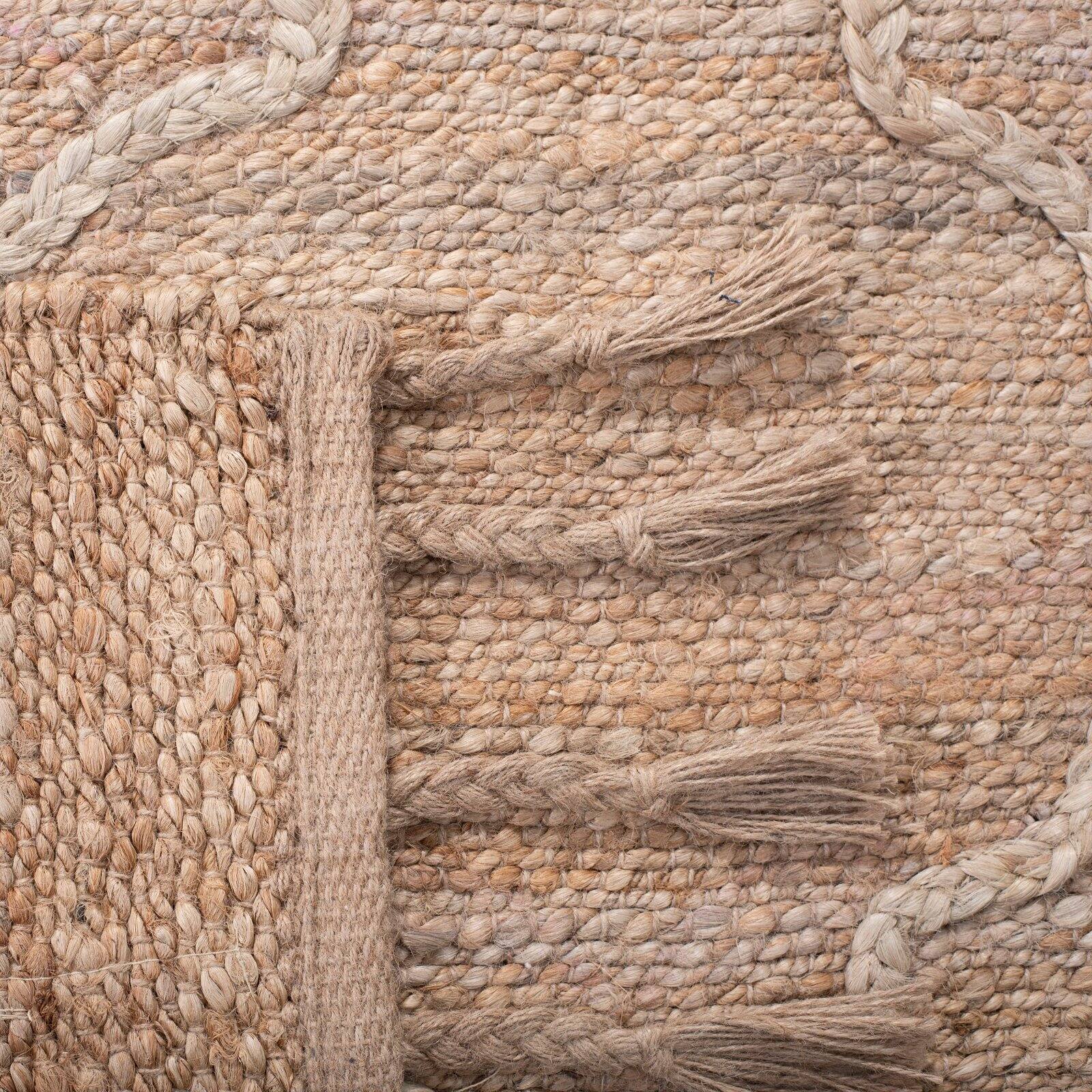 SAFAVIEH Natural Fiber Cohen Geometric Jute Area Rug, Natural, 6' x 6' Square
