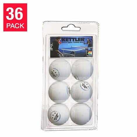 Kettler Balles de Tennis de Table Pro Pack 3 Étoiles, 36 Balles