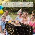 thumbnail image 5 of Elcoho 2 Pack Happy Birthday Tablecloths, 54" x 108" Black and Gold Table Cover, Disposable Plastic Rectangular Table Cloth Cover for Indoor Outdoor Birthday Party Supplies, 5 of 5