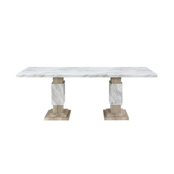 D12 Natural Double pedestal Wood Dining Table