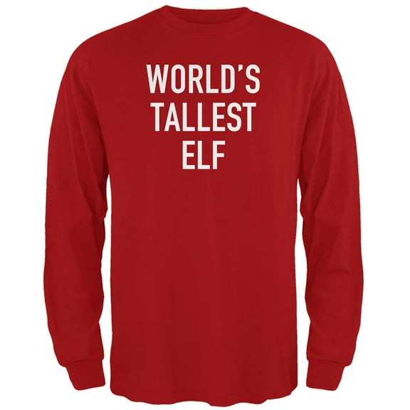 Old Glory Mens Christmas Worlds Tallest Elf Long Sleeve T Shirt