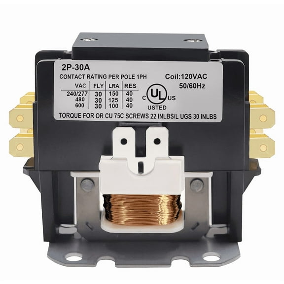 New Air Conditioner  Contactor SA-2P-30A-120VAC