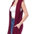 thumbnail image 1 of Made by Olivia Women's Sleeveless Draped Heavyweight Open Front Cardigan Layering Long Vest With Side Pockets -Made In USA, 1 of 6