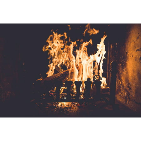 LAMINATED POSTER Burning Firewood Heat Fireplace Fire Dark Flame Poster Print 24 x (Best Place To Print Posters)