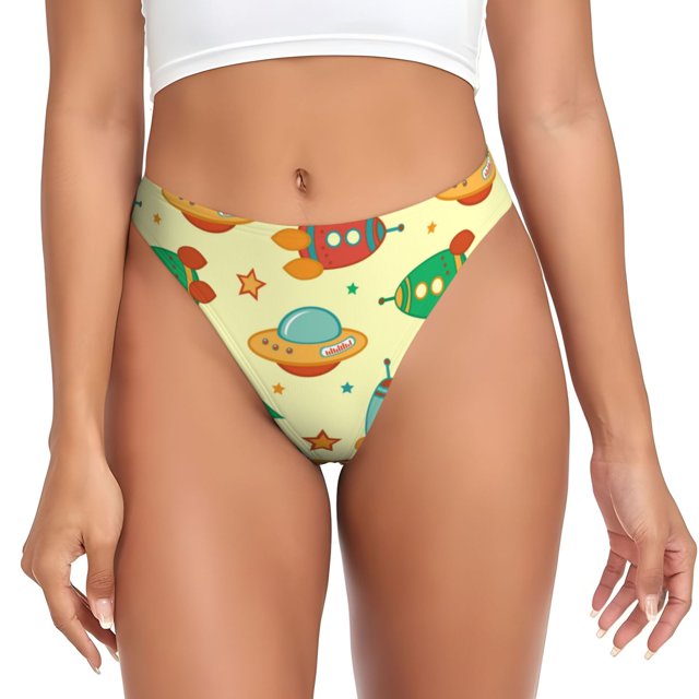 Fotbe Colorful Outer Space Tanga Sin Costuras para Mujer con Estampado – Panties Invisibles, Transpirables y Cómodos para Uso Diario-X-Small