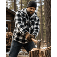 thumbnail image 6 of TrailCrest Men's Warm Sherpa Lined Hoodie Fleece Shirt Jacket, Classic Zip Up Buffalo Plaid, White Plaid, XL, 6 of 6
