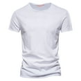 thumbnail image 1 of Prolriy Chemises pour Hommes, T-Shirt à Manches Courtes en Coton pour Hommes, Haut Confortable, Chemises Blanches pour Hommes, 1 of 3